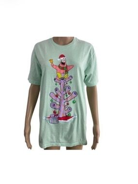 Nickelodeon SpongeBob Patrick Christmas holiday shirt size Large short sleeve